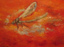 Dragonfly on red, 2017