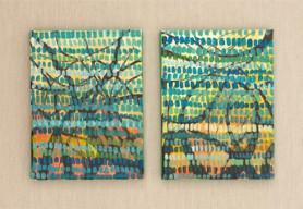 Trees flooded by a turquoise fog II, 2018