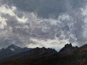 Strong wind - alpine landscape, 2015