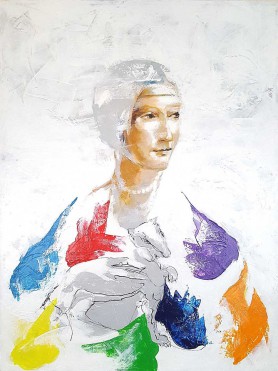 Time to Leonardo da Vinci - lady with a ermine-raibow, 2020