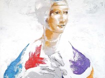 Time to Leonardo da Vinci - lady with a ermine-raibow, 2020