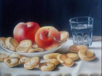 Apples with a glass of water