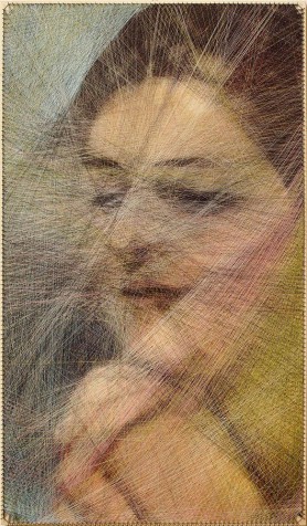 Stringart inspirowany dziełem Jacka Malczewskiego Pytia, 2022