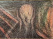 Stringart inspired by Edvard Munch's The scream, 2021