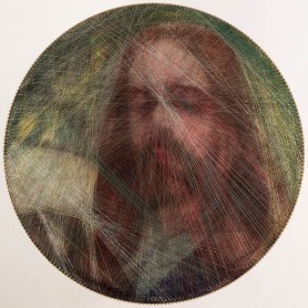 Stringart inspirowany dziełem Jacka Malczewskiego Chrystus i Samarytanka, 2021
