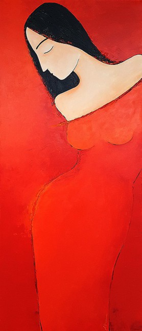 Woman in red 3, 2021