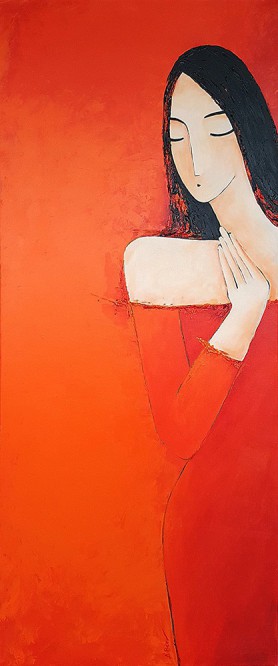 Woman in red 2, 2021