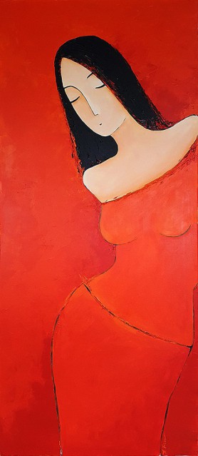 Kobieta w czerwieni 1, 2021