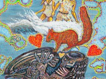 Splashing in the sea, we see a squirrel and lovers, a Predator with an alien, 2016