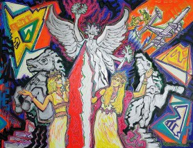 Nike with an olive branch invites Athena and Hera to participate in the victory parade, not seeing dangerous events in the sky, 2021