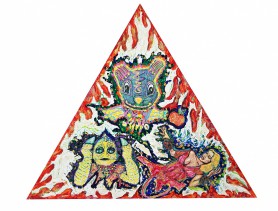 He gives a toast and a hummingbird urges Predator to hug the alien, 2016