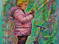 Woman with a phone, 2023