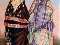 Shawl with a cut-out, 2024