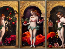 Venus at the Gates of Destiny - triptych 3x 160 x 85 cm, 2025