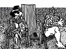 Hłasko na plaży w Pompelone, 2015