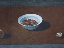 Hommage à Georg Fleger, chestnuts, pears, and nuts, 2014