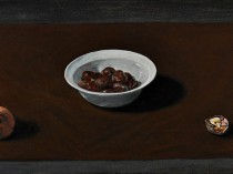 Hommage à Georg Flegel, Chestnuts, a pear and a nut, 2014
